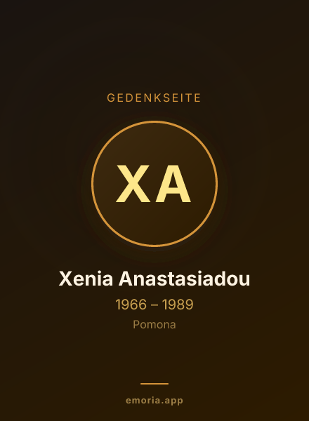 Gedenkportrait von Xenia Anastasiadou
