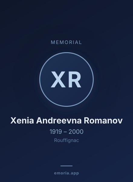 Memorial portrait of Xenia Andreevna Romanov