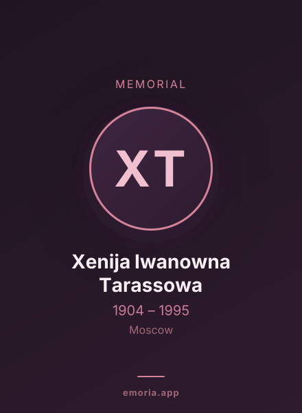 Memorial portrait of Xenija Iwanowna Tarassowa
