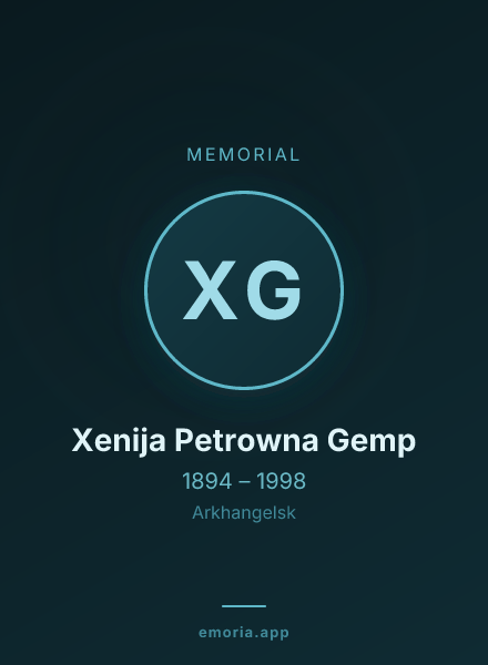 Memorial portrait of Xenija Petrowna Gemp