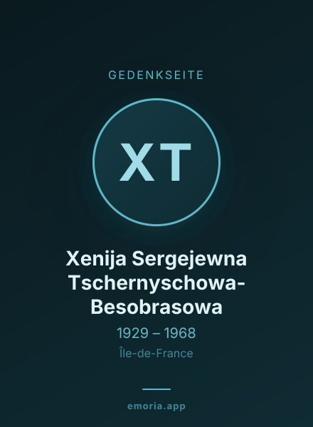 Gedenkportrait von Xenija Sergejewna Tschernyschowa-Besobrasowa