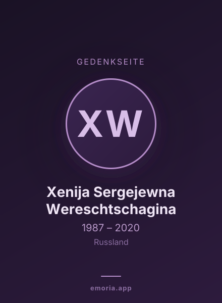 Gedenkportrait von Xenija Sergejewna Wereschtschagina