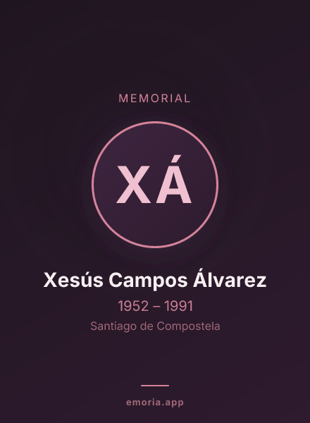 Memorial portrait of Xesús Campos Álvarez