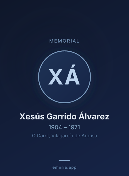 Memorial portrait of Xesús Garrido Álvarez