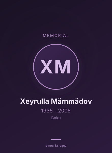 Memorial portrait of Xeyrulla Mämmädov