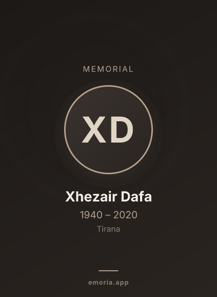 Memorial portrait of Xhezair Dafa