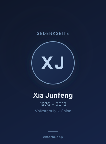 Gedenkportrait von Xia Junfeng