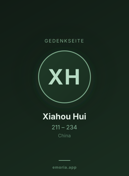 Gedenkportrait von Xiahou Hui