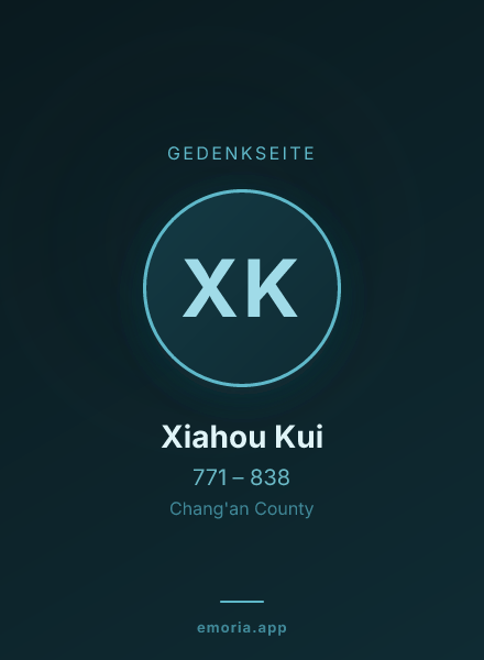 Gedenkportrait von Xiahou Kui