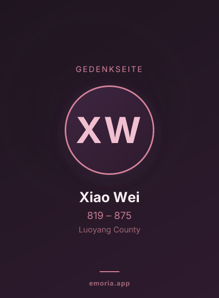 Gedenkportrait von Xiao Wei