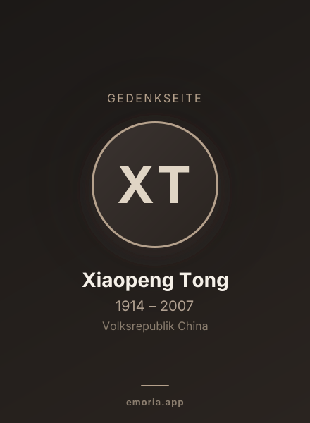 Gedenkportrait von Xiaopeng Tong
