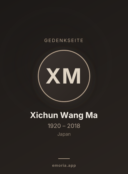 Gedenkportrait von Xichun Wang Ma