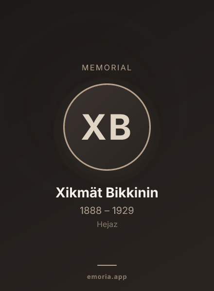 Memorial portrait of Xikmät Bikkinin