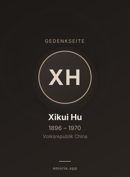 Gedenkportrait von Xikui Hu