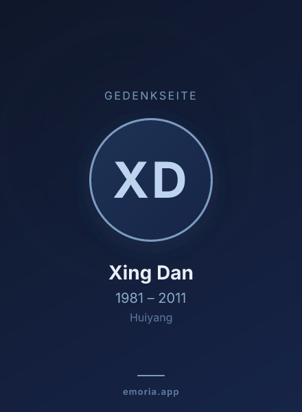 Gedenkportrait von Xing Dan