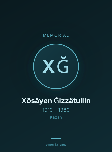Memorial portrait of Xösäyen Ğizzätullin
