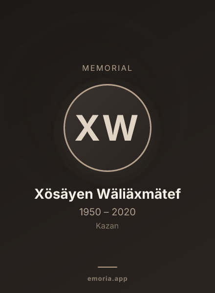 Memorial portrait of Xösäyen Wäliäxmätef
