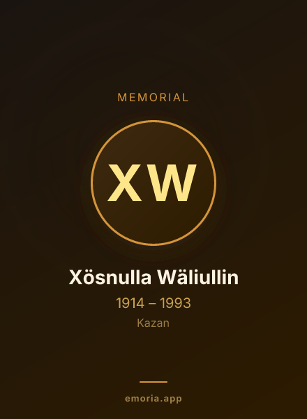 Memorial portrait of Xösnulla Wäliullin
