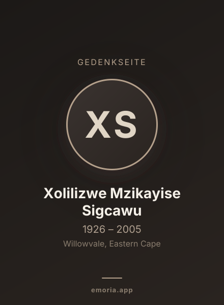 Gedenkportrait von Xolilizwe Mzikayise Sigcawu