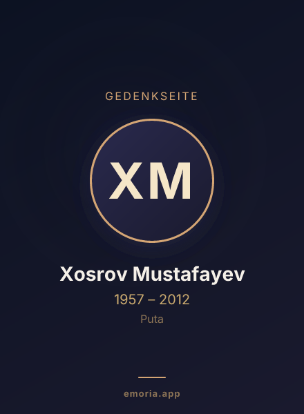 Gedenkportrait von Xosrov Mustafayev