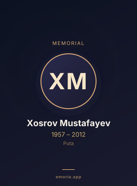 Memorial portrait of Xosrov Mustafayev