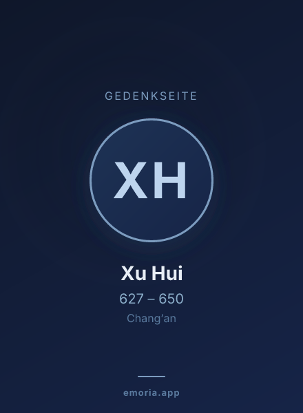 Gedenkportrait von Xu Hui
