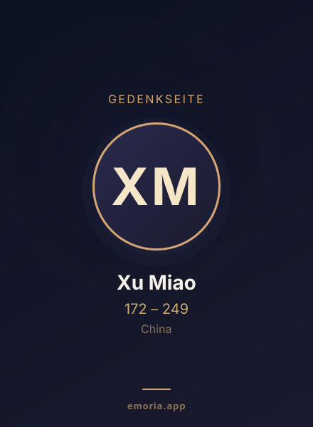 Gedenkportrait von Xu Miao