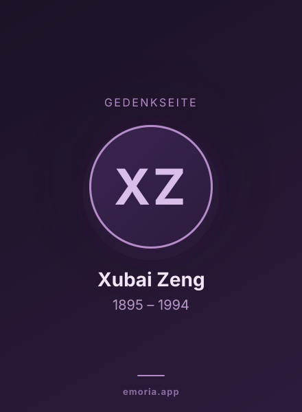 Gedenkportrait von Xubai Zeng