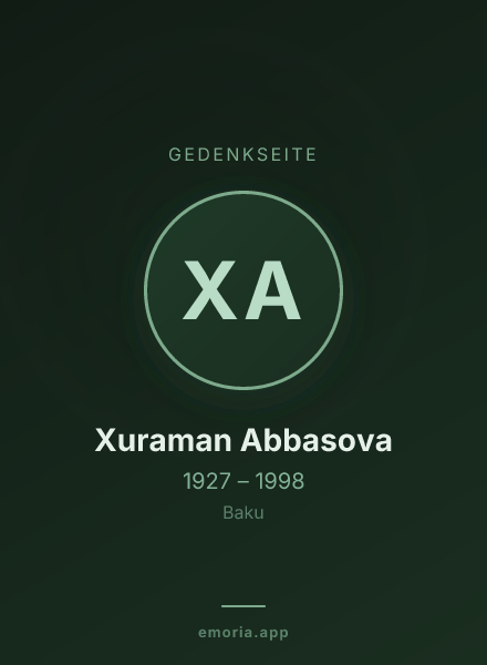 Gedenkportrait von Xuraman Abbasova