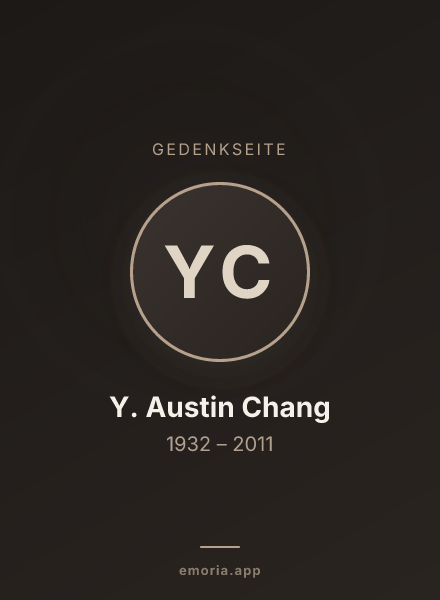 Gedenkportrait von Y. Austin Chang