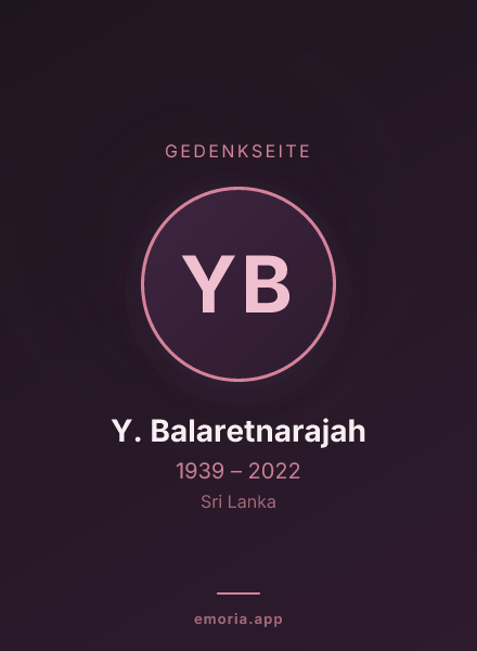 Gedenkportrait von Y. Balaretnarajah
