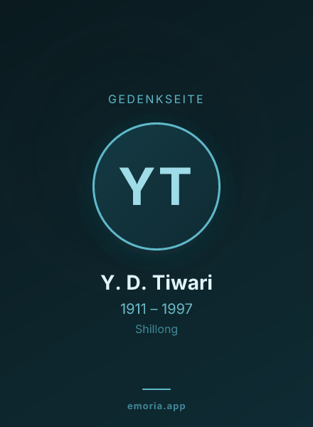 Gedenkportrait von Y. D. Tiwari
