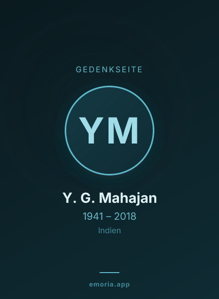 Gedenkportrait von Y. G. Mahajan
