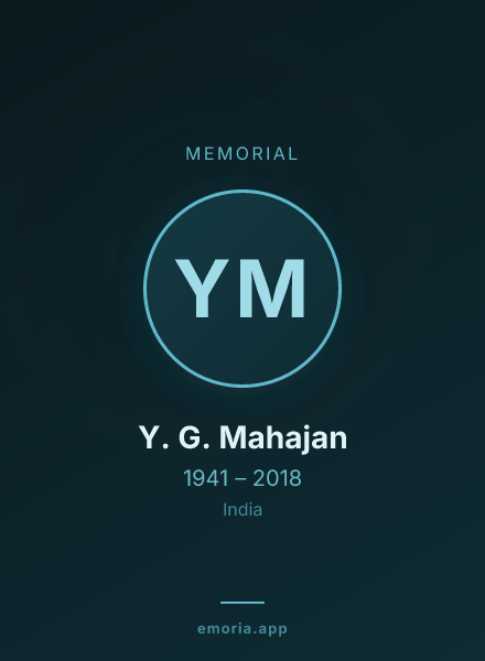 Memorial portrait of Y. G. Mahajan