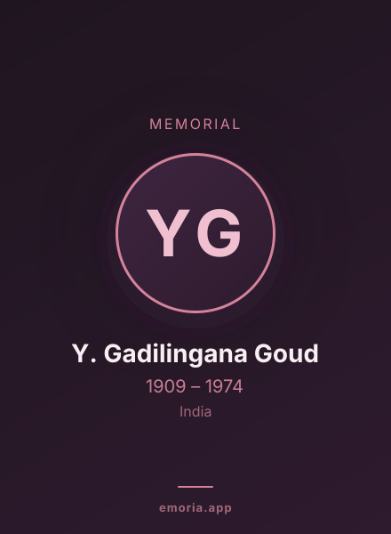 Memorial portrait of Y. Gadilingana Goud