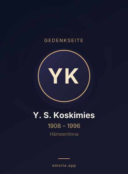 Gedenkportrait von Y. S. Koskimies