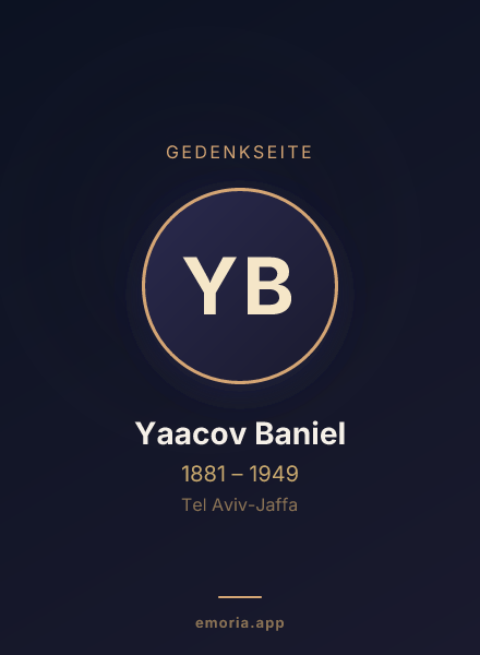 Gedenkportrait von Yaacov Baniel