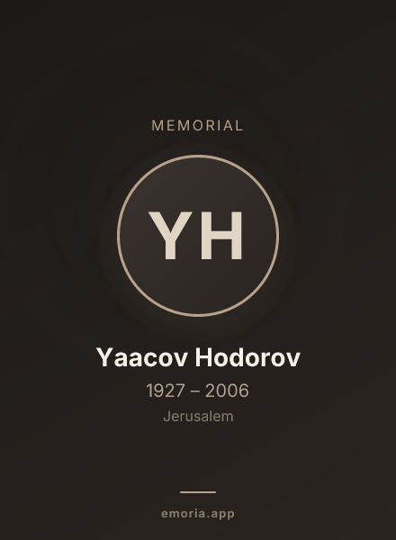 Memorial portrait of Yaacov Hodorov