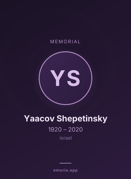 Memorial portrait of Yaacov Shepetinsky
