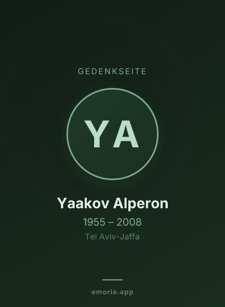 Gedenkportrait von Yaakov Alperon
