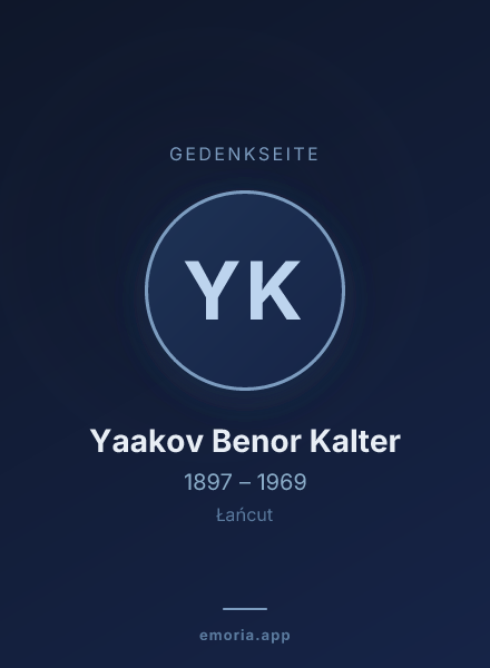 Gedenkportrait von Yaakov Benor Kalter