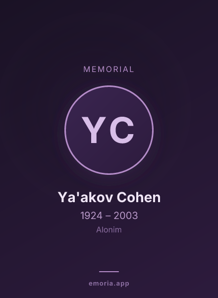 Memorial portrait of Ya'akov Cohen