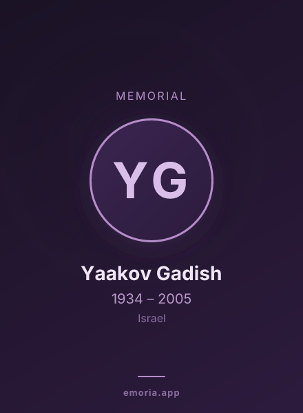 Memorial portrait of Yaakov Gadish