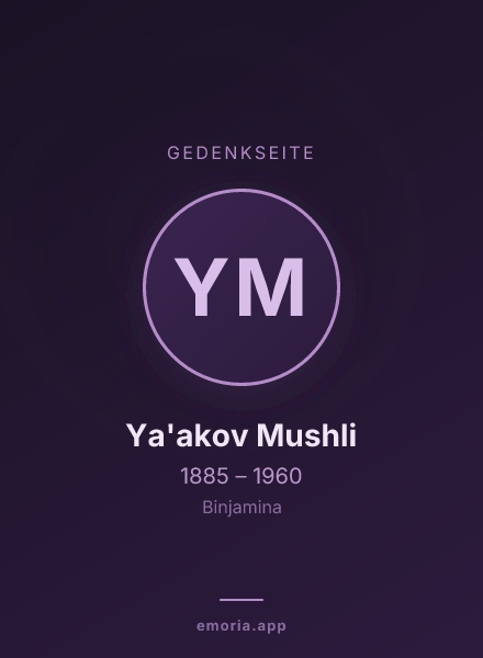 Gedenkportrait von Ya'akov Mushli