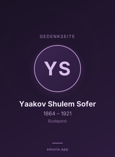Gedenkportrait von Yaakov Shulem Sofer