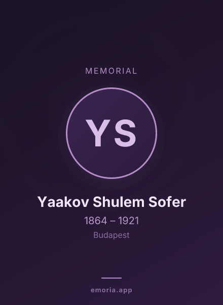 Memorial portrait of Yaakov Shulem Sofer