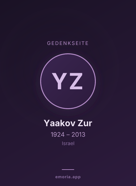 Gedenkportrait von Yaakov Zur