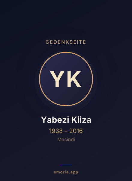 Gedenkportrait von Yabezi Kiiza