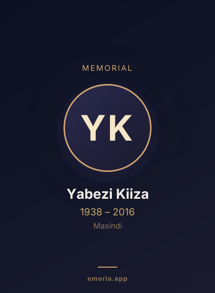 Memorial portrait of Yabezi Kiiza
