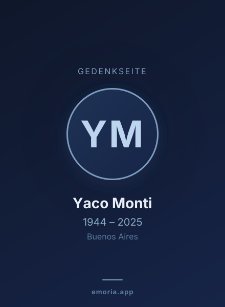 Gedenkportrait von Yaco Monti